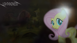 Size: 1920x1080 | Tagged: safe, artist:ahmedooy, artist:doctor-g, fluttershy, g4, blurry, dark, female, lens flare, solo, vector, wallpaper