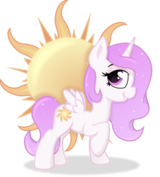 Size: 3627x4000 | Tagged: safe, artist:spier17, princess celestia, g4, cewestia, female, filly, looking at you, raised hoof, solo, sun