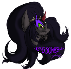 Size: 527x509 | Tagged: safe, artist:akaonic, king sombra, pony, unicorn, g4, bust, dark magic, magic, male, simple background, solo, sombra eyes, stallion, transparent background