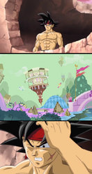 Size: 542x1024 | Tagged: safe, g4, bardock, chaos, dragon ball, dragon ball z, dragonball z abridged, meme, ponyville, story of bardock