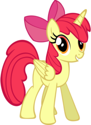 Size: 6675x9126 | Tagged: dead source, safe, artist:mmdfantage, apple bloom, alicorn, pony, g4, absurd resolution, alicornified, bloomicorn, female, mare, older, older apple bloom, race swap, simple background, solo, transparent background