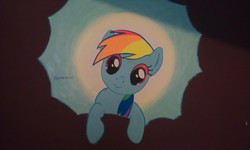 Size: 3264x1952 | Tagged: safe, rainbow dash, g4, female, mural, russian, solo, wall