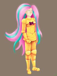 Size: 1024x1371 | Tagged: safe, artist:hetalia-g8, fluttershy, human, g4, female, humanized, rainbow power, solo