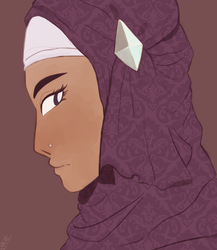 Size: 849x978 | Tagged: safe, artist:nyan-cow, rarity, human, g4, female, hijab, humanized, islam, solo