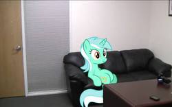 Size: 720x450 | Tagged: safe, lyra heartstrings, g4, casting couch, couch, irl, photo, ponies in real life, sitting lyra, solo, the implications are horrible, this will end in tears