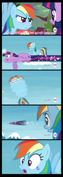 Size: 1280x3600 | Tagged: safe, screencap, rainbow dash, twilight sparkle, alicorn, pony, g4, testing testing 1-2-3, twilight's kingdom, female, hub logo, mare, twilight sparkle (alicorn)