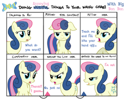 Size: 914x739 | Tagged: safe, artist:1dkv, bon bon, sweetie drops, g4, bon bon is not amused, doing loving things, meme, rejection