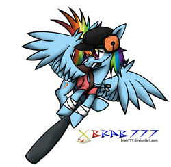 Size: 1385x1353 | Tagged: safe, artist:brab777, rainbow dash, g4, female, scout (tf2), solo, team fortress 2