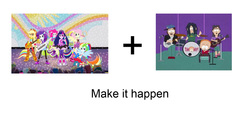 Size: 1579x767 | Tagged: safe, applejack, fluttershy, pinkie pie, rainbow dash, rarity, twilight sparkle, equestria girls, g4, my little pony equestria girls: rainbow rocks, exploitable meme, make it happen, meme, south park, timmy and the lords of the underworld, timmy burch