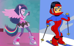 Size: 395x250 | Tagged: safe, edit, edited screencap, screencap, flash sentry, twilight sparkle, human, equestria girls, g4, my little pony equestria girls: rainbow rocks, ass, butt, clothes, feels like i'm wearing nothing at all, male, meme, ponied up, the simpsons