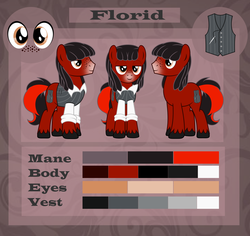 Size: 1996x1888 | Tagged: safe, artist:daydreamsyndrom, oc, oc only, oc:florid, earth pony, pony, freckles, male, red and black oc, reference sheet, stallion, unshorn fetlocks