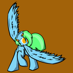 Size: 1280x1280 | Tagged: safe, artist:abaddon41, oc, oc only, oc:jade meteor, pegasus, pony, solo, spread wings