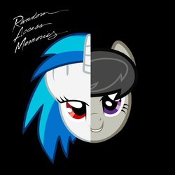 Size: 618x618 | Tagged: safe, dj pon-3, octavia melody, vinyl scratch, earth pony, pony, unicorn, g4, album cover, background pony, bedroom eyes, daft punk, female, mare, ponified, ponified album cover, random access memories