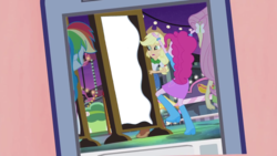 Size: 1920x1080 | Tagged: safe, applejack, fluttershy, rainbow dash, equestria girls, g4, my little pony equestria girls: rainbow rocks, perfect day for fun, exploitable meme, insert picture here, meme, pinkie's amazing mirror, template