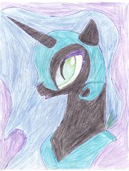 Size: 5056x6728 | Tagged: safe, artist:wyren367, nightmare moon, g4, absurd resolution, female, solo, traditional art