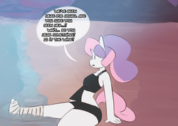 Size: 1280x907 | Tagged: safe, artist:somescrub, sweetie belle, anthro, ask nudist sweetie belle, g4, female, solo