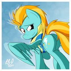 Size: 3150x3150 | Tagged: safe, artist:rb-d, lightning dust, pegasus, pony, g4, butt, clothes, female, high res, looking back, mare, plot, solo, wonderbolt trainee uniform