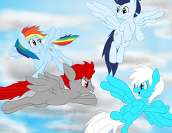 Size: 1024x791 | Tagged: safe, artist:victorviin18, rainbow dash, soarin', oc, g4, female, male, old cutie mark, ship:soarindash, shipping, straight