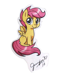 Size: 668x858 | Tagged: safe, artist:chibi-jen-hen, scootaloo, pegasus, pony, g4, female, looking at you, smiling, solo, wings