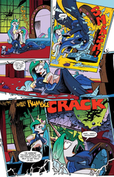 Size: 685x1054 | Tagged: safe, idw, official comic, princess celestia, princess luna, tiberius, alicorn, pony, friendship is magic #20, g4, my little pony: friendship is magic (idw), spoiler:comic, comic, female, mare