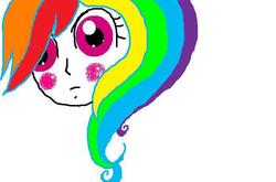 Size: 695x460 | Tagged: safe, rainbow dash, human, g4, 1000 hours in ms paint, female, humanized, ms paint, solo