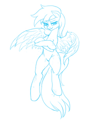 Size: 1500x2085 | Tagged: safe, artist:mrs1989, rainbow dash, g4, female, monochrome, solo