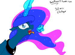 Size: 1280x935 | Tagged: safe, artist:darkflame75, princess luna, g4, cake, cakeluna, female, magic, my little art challenge, solo, telekinesis