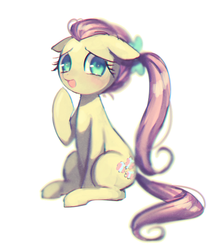 Size: 700x816 | Tagged: safe, artist:nitronic, fluttershy, g4, alternate hairstyle, female, ponytail, solo
