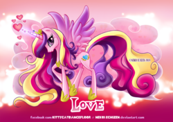 Size: 636x450 | Tagged: safe, artist:nekoi-echizen, princess cadance, alicorn, pony, g4, female, mare, profile, raised hoof, solo