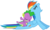 Size: 1260x766 | Tagged: safe, artist:devilraker, hundreds of users filter this tag, rainbow dash, spike, dragon, pegasus, pony, g4, butt kiss, eyes closed, female, kissing, male, mare, nose wrinkle, open mouth, prone, show accurate, stretching