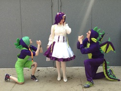 Size: 943x710 | Tagged: safe, artist:frozen-rose-cosplay, rarity, spike, human, g4, cosplay, irl, irl human, photo