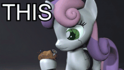 Size: 480x270 | Tagged: safe, artist:fruitymilk, sweetie belle, pony, robot, robot pony, unicorn, g4, 3d, animated, crossover, death, decapitated, decapitation, does not compute, exploding head, explosion, featured image, female, filly, fire, foal, food, gif, glados, hooves, horn, logic bomb, mind blown, on fire, paradox, portal (valve), portal 2, potato, potato battery, self-destruct, solo, source filmmaker, sweetie bot, video, wide eyes