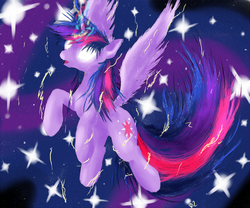 Size: 960x800 | Tagged: safe, artist:robbergon, twilight sparkle, alicorn, pony, g4, female, glowing eyes, magic, mare, solo, twilight sparkle (alicorn)