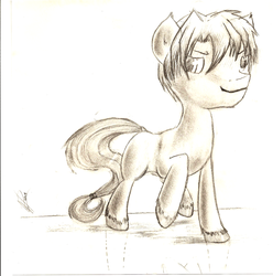 Size: 1700x1714 | Tagged: safe, artist:krucification, oc, oc only, pony, monochrome, sketch, solo, traditional art