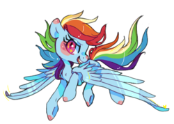 Size: 772x550 | Tagged: safe, artist:paper-cities, rainbow dash, pegasus, pony, g4, blushing, female, mare, open mouth, simple background, solo, transparent background