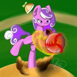 Size: 895x892 | Tagged: safe, artist:kawaiipony2, screwball, g4, baseball, female, hat, pitch, propeller hat, solo