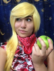 Size: 822x1096 | Tagged: safe, artist:magyktrix, applejack, human, g4, cosplay, irl, irl human, photo, solo