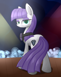 Size: 2400x3000 | Tagged: safe, artist:acersiii, maud pie, g4, female, headphones, high res, solo, stage, wrong cutie mark