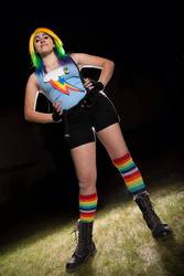 Size: 640x960 | Tagged: safe, artist:magyktrix, rainbow dash, human, g4, cosplay, hand on hip, irl, irl human, photo, solo