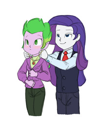 Size: 651x780 | Tagged: safe, artist:carnifex, rarity, spike, equestria girls, g4, barb, elusive, equestria guys, female, human spike, male, necklace, rule 63, ship:barlusive, ship:sparity, shipping, straight