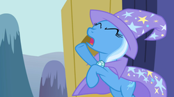 Size: 1365x767 | Tagged: safe, screencap, trixie, pony, unicorn, boast busters, g4, female, mare, rearing, solo