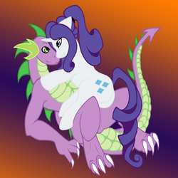 Size: 900x900 | Tagged: safe, artist:manestreamstudios, rarity, spike, g4, female, male, ship:sparity, shipping, straight