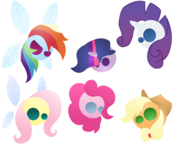 Size: 3500x2917 | Tagged: safe, applejack, fluttershy, pinkie pie, rainbow dash, rarity, twilight sparkle, parasprite, g4, high res, mane six, paraspritized, simple background, species swap, transparent background