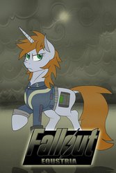 Size: 730x1095 | Tagged: dead source, safe, artist:neonstreaksns, oc, oc only, oc:littlepip, pony, unicorn, fallout equestria, clothes, cloud, cloudy, cutie mark, desert, dock, fanfic, fanfic art, female, hooves, horn, jumpsuit, mare, pipbuck, solo, spread wings, text, vault suit, wings