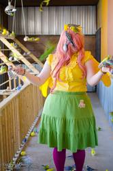 Size: 636x960 | Tagged: safe, artist:rufflesandrainbows, fluttershy, bird, human, g4, cosplay, irl, irl human, photo, solo