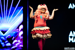 Size: 1024x683 | Tagged: safe, pinkie pie, human, g4, 2014, anime matsuri, anime matsuri 2014, convention, cosplay, glasses, irl, irl human, photo, solo, stage