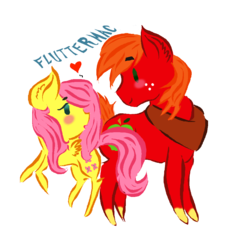 Size: 900x900 | Tagged: safe, artist:luff14, big macintosh, fluttershy, earth pony, pony, g4, blushing, male, ship:fluttermac, shipping, stallion, straight