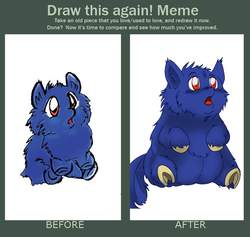 Size: 1000x949 | Tagged: safe, artist:ryunnosuke, fluffy pony, draw this again, fluffy pony original art