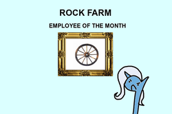 Size: 600x398 | Tagged: safe, artist:wollap, trixie, pony, unicorn, g4, disgruntled, employee of the month, female, mare, rock farm, solo, wheel, wheels trixie