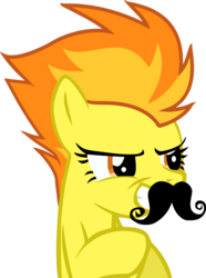 Size: 3080x4129 | Tagged: dead source, safe, artist:rontoday2012, spitfire, pegasus, pony, g4, female, grin, moustache, show accurate, simple background, smiling, solo, transparent background, vector